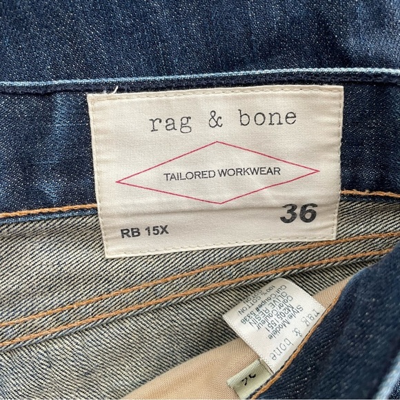 Rag & Bone Slim Straight Denim Jeans Button Fly Size 36 - Picture 9 of 9